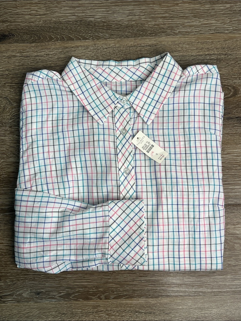 Talbots Classic Plaid Button-Front Shirt Size Small NWT